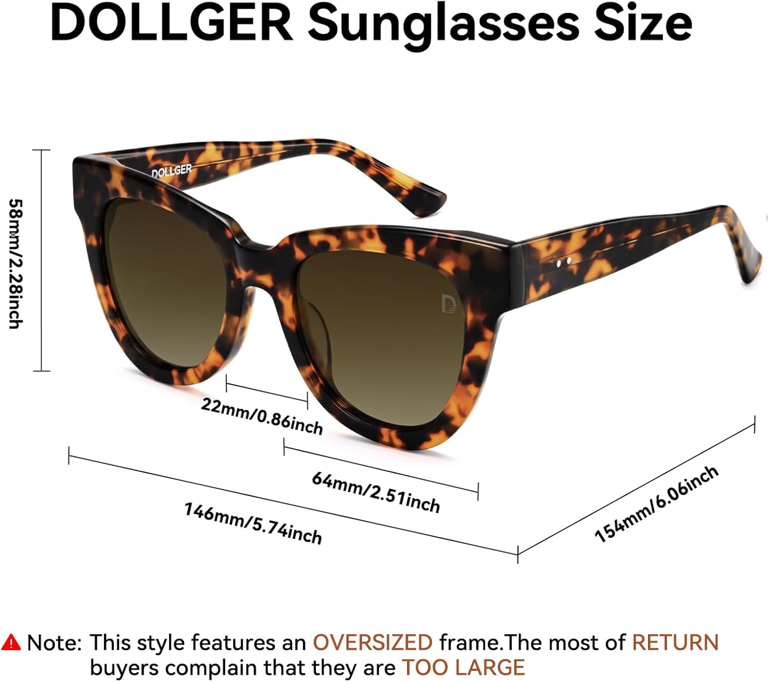 Dollger Retro Cat Eye Sunglasses Women Men Vintage Square Tortoise Shell Fashion Cateye Sunglasses