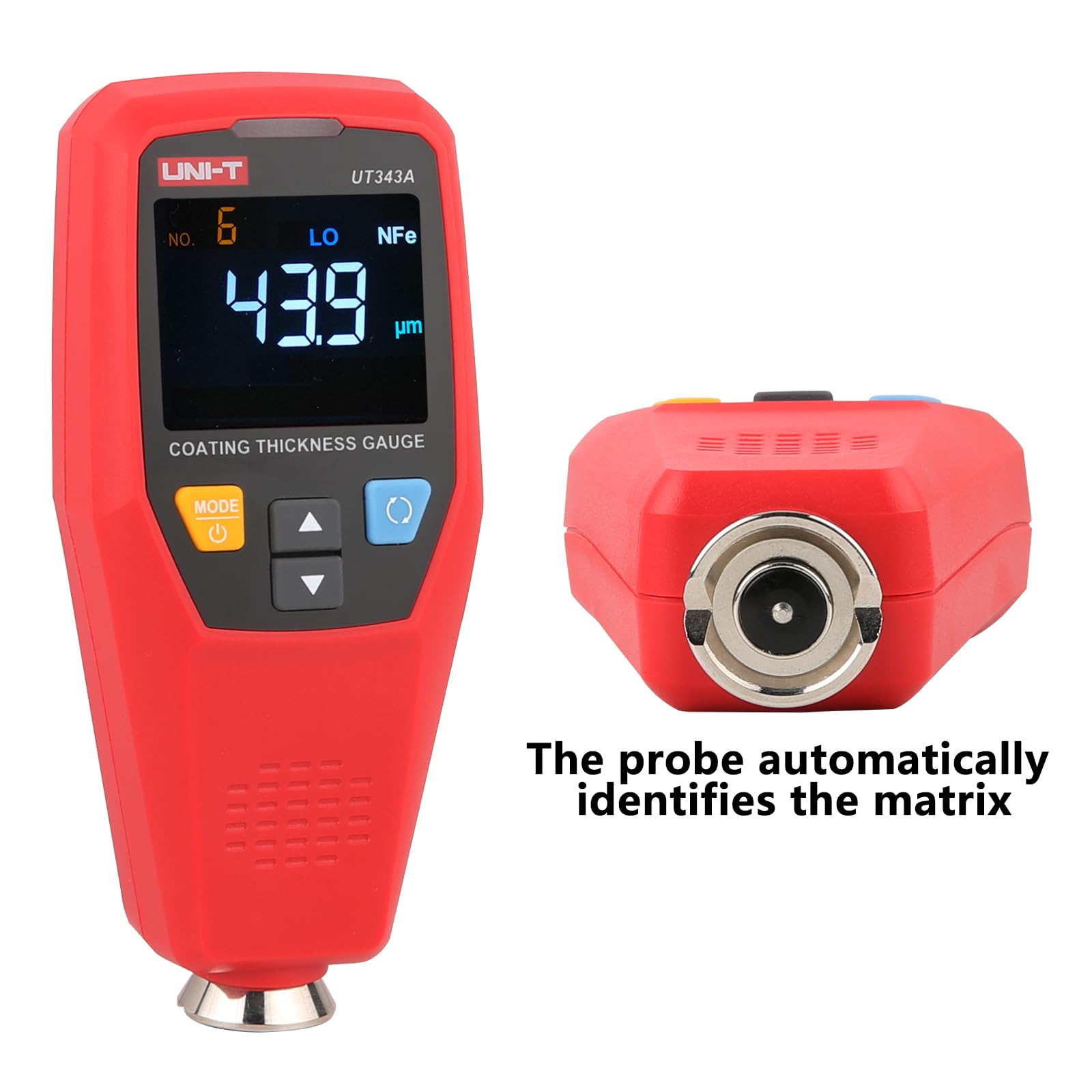 UT343A - Spessimetro Digitale, Misuratore di Spessore per Auto, con Dati USB