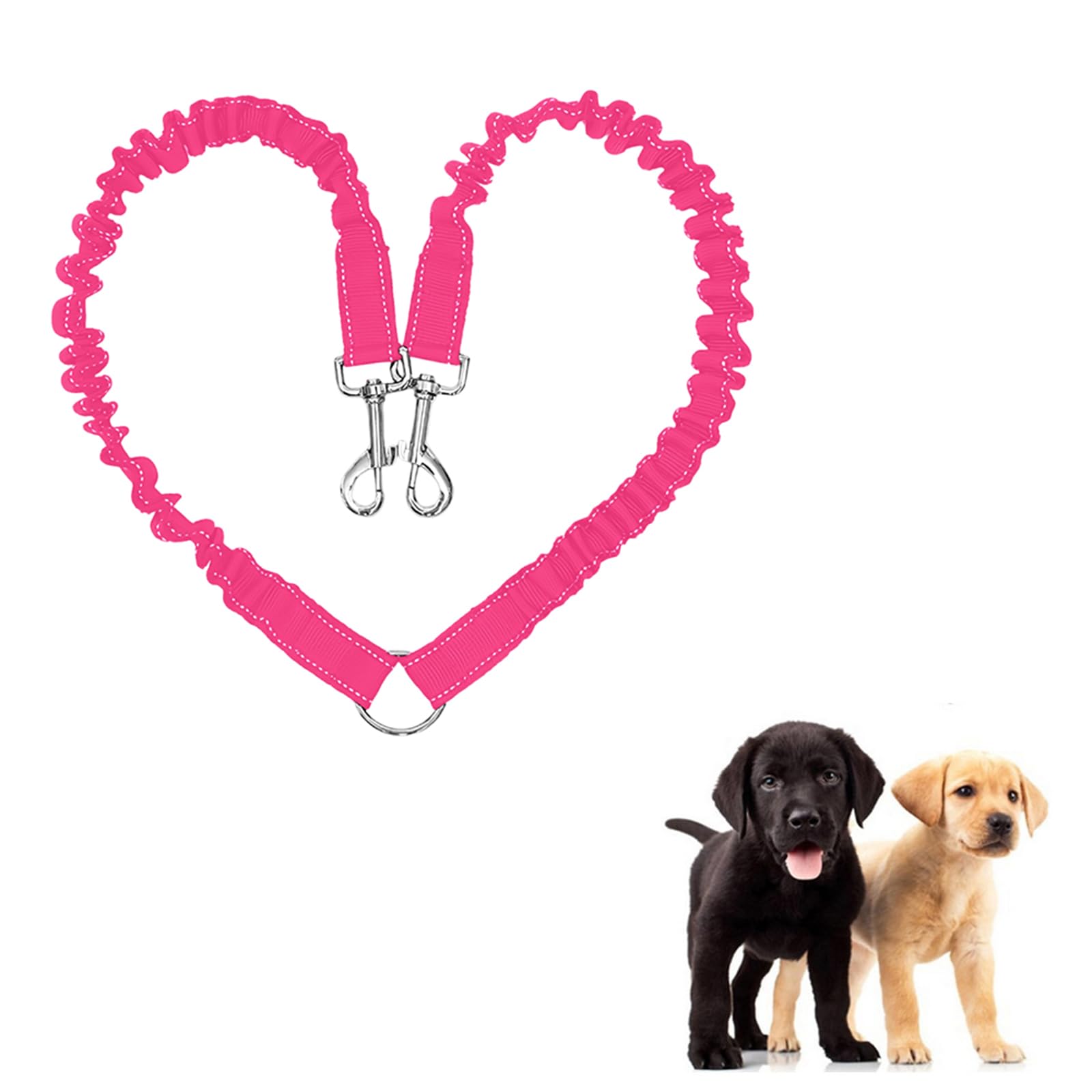 JVHLOV Double Dog Lead Coupler, 360° Rotatable and Adjustable Dual Dog Leash, No Tangles for Small, Training and Jogging, For Walking Puppy, Small, Medium, Large dog