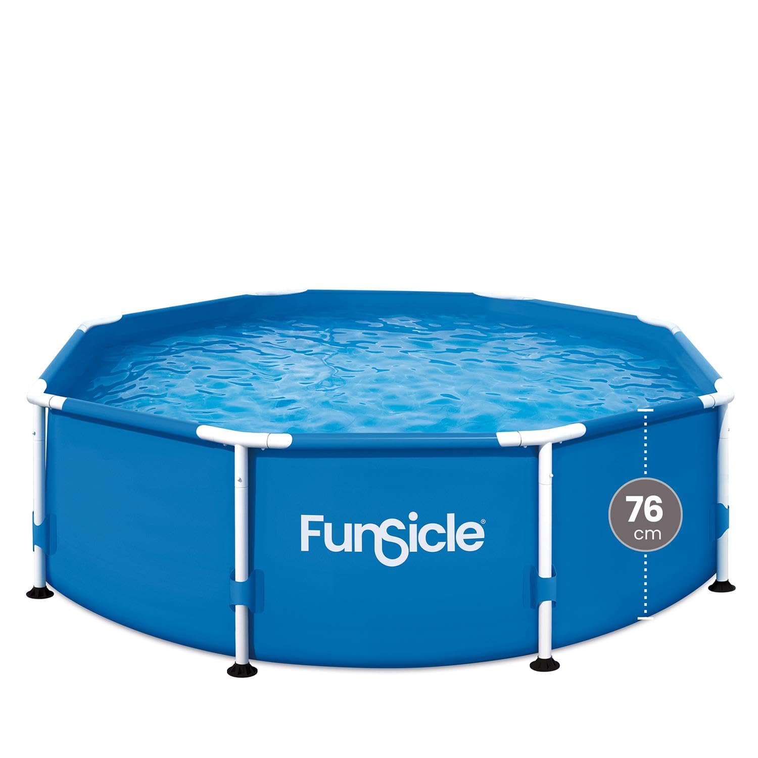 Funsicle 2,44 m x 76,2 cm oberirdischer Aktivitätspool, runder Außenpool, Familienpool, Blau