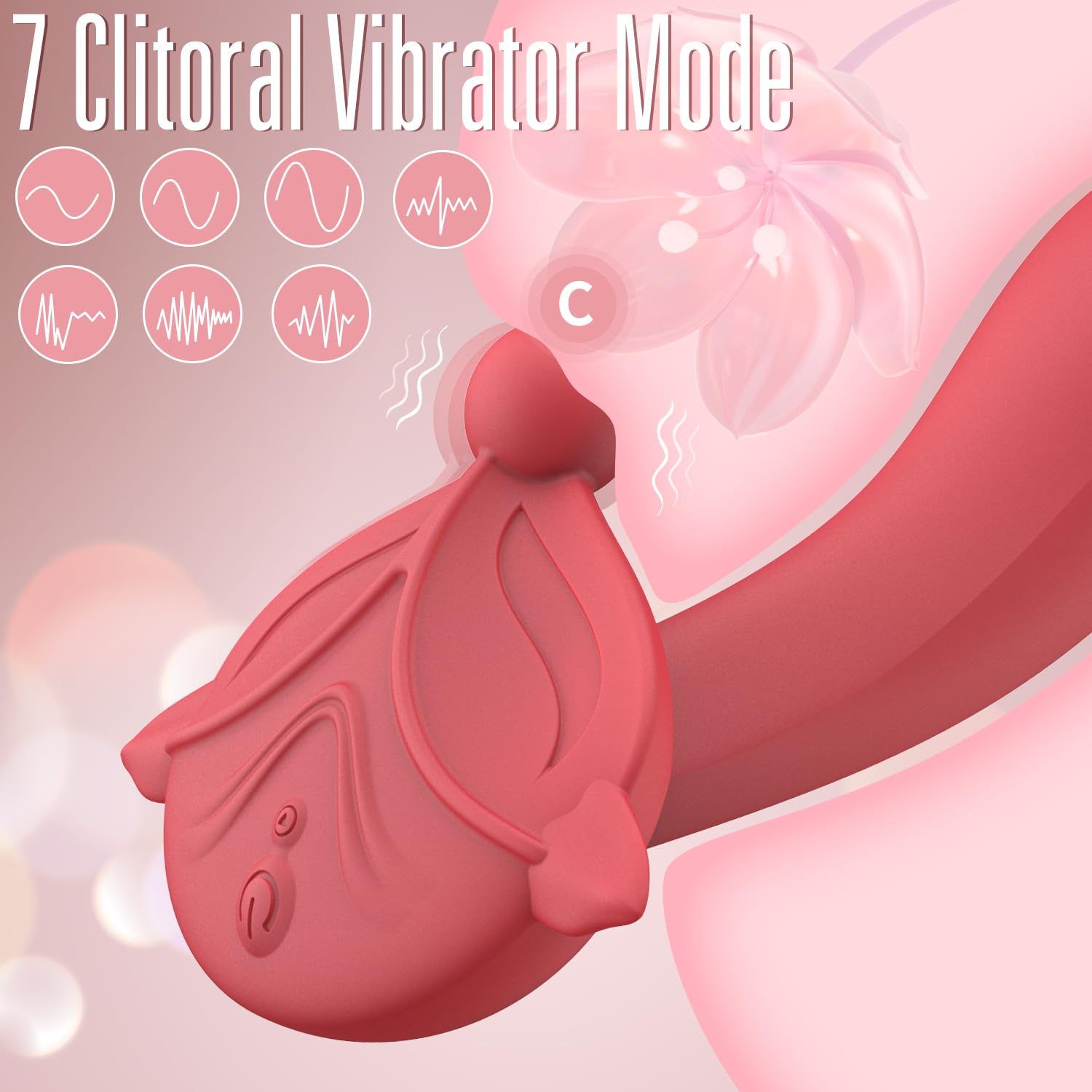 FOXWANG Sex Toy for Women G Spot Vibrator Clitoris Stimulation - 6.7" Body Safe Silicone Clit Massager Vibrator for Females Pleasure with Dual Motor 7*7 Vibration Modes Adult Sex Toy for Couple(Red)