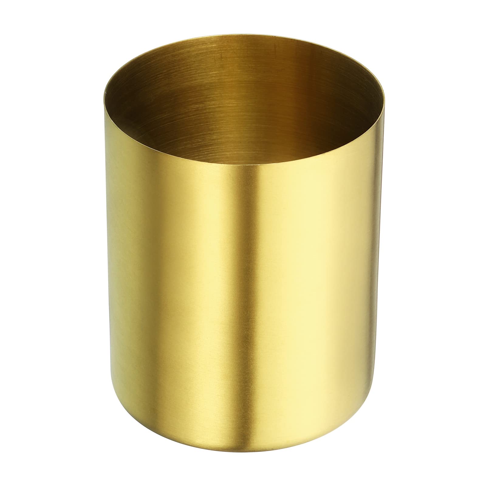 PATIKIL Pencil Holder, Pen Holder for Desk Stainless Steel Pencil Holders Cup Organizer Makeup Brush Holder for Desk Accessories Golden
