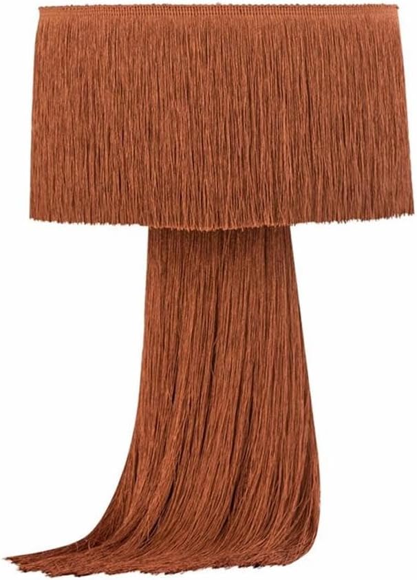 Atolla Tassel Fringe Table Lamp in Brick and Black