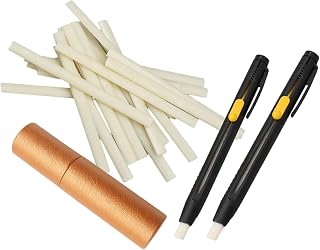 Tailors Chalk Temporary Marking Paint Pens, Sewing Chalk Pencil, Lightweight Marker Pen for Embroidery Supplies, 2 Pens w 20 Refills