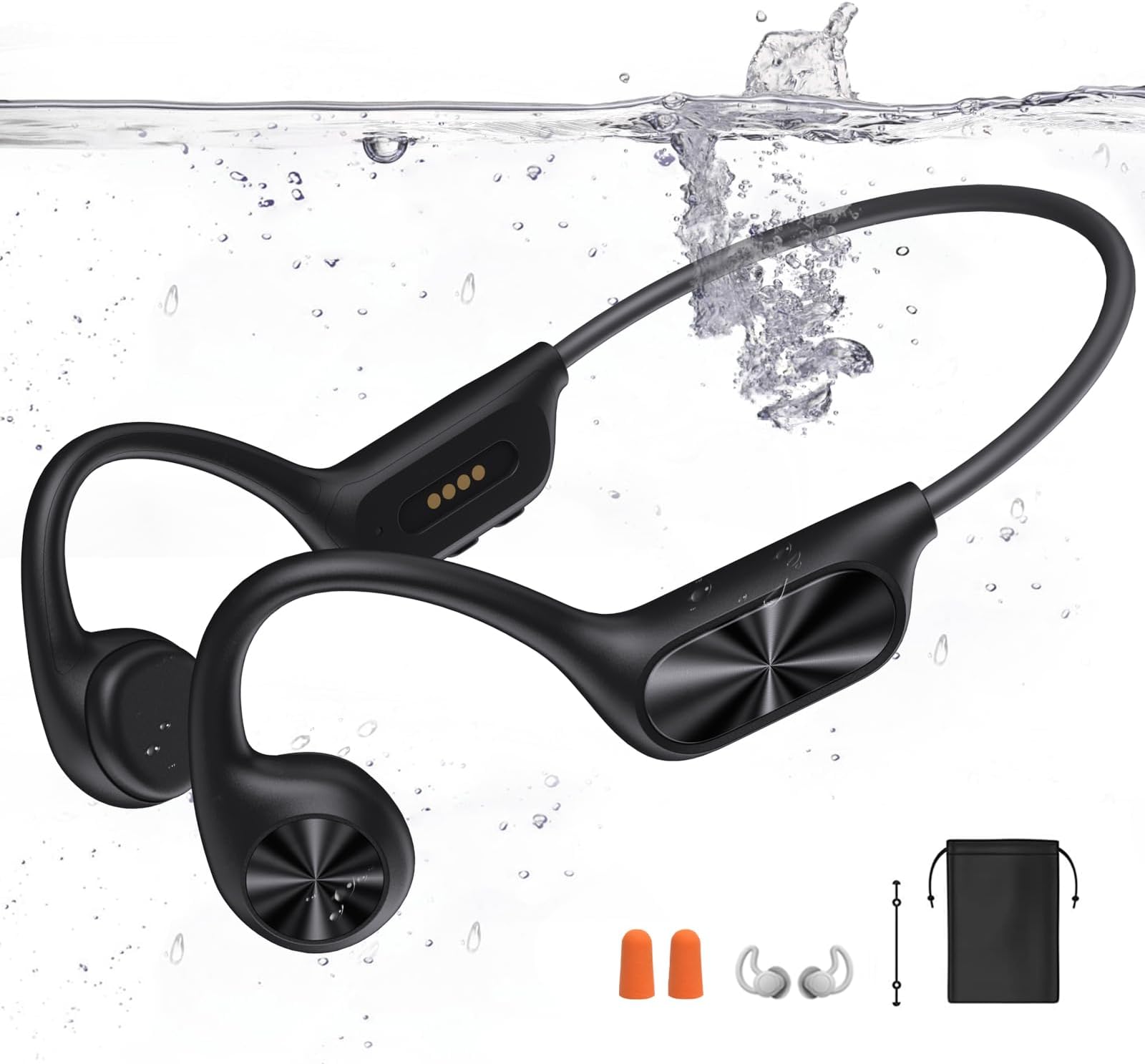 Sayrelances Bone Conduction Headphones 5.4 - IPX8 Waterproof, 32G Memory Sports Headphones - Open Earphones for Swimming & Running