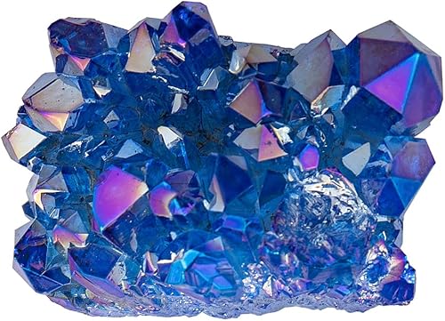 Miniatura 9 de DECHOUS Geoda de racimo de cristal natural, geoda de cuarzo azul crudo, pequeños cristales curativos para decoración del hogar, curación, meditación