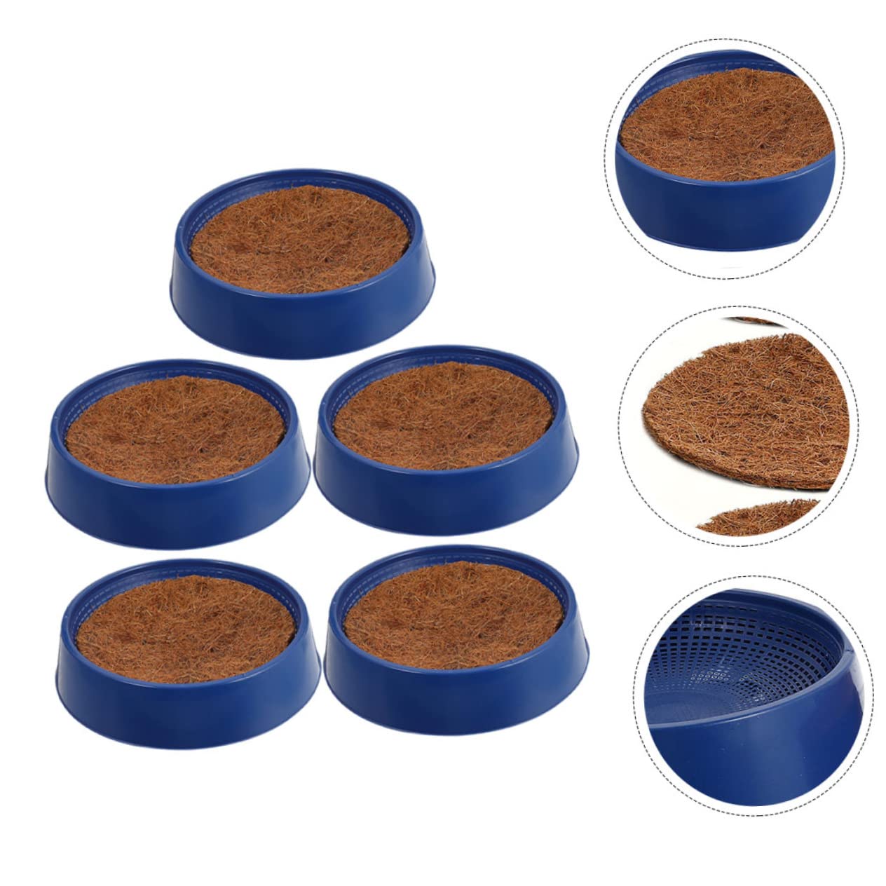 GALPADA Set 5 Nidi per Piccioni Riutilizzabili in Materiale Robusto Base Marrone Nidi Riproduttivi Compatti e Aperti per Uccelli da Gabbia Comodi per Allevamento e Riproduzione