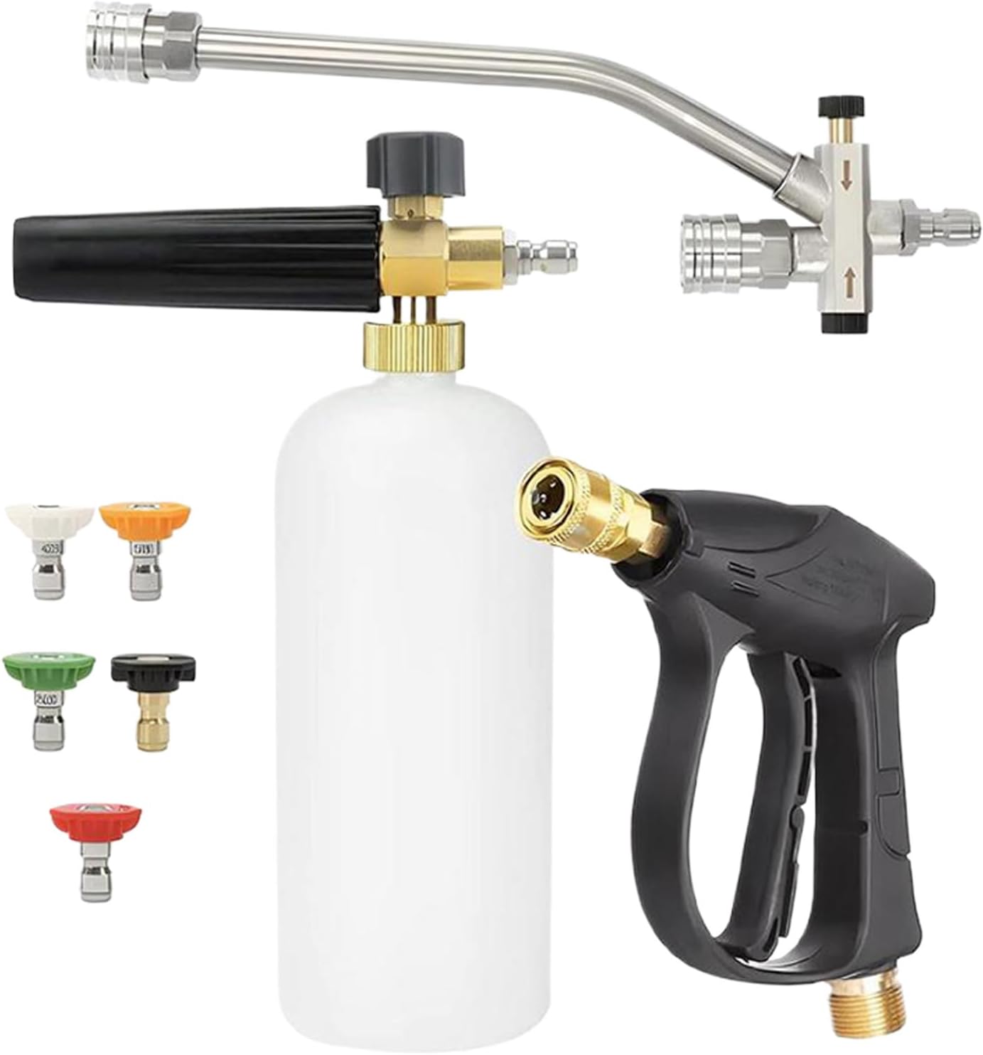 Foam Car Sprayer Cannon - Wash Nozzle, jat Washer | Auto Cleaning Lance guns Power, Tool Attachment for Vehicle Polisher svu Exterior Detailing, Housework Yard Sidewalk Van Fence Maintenance