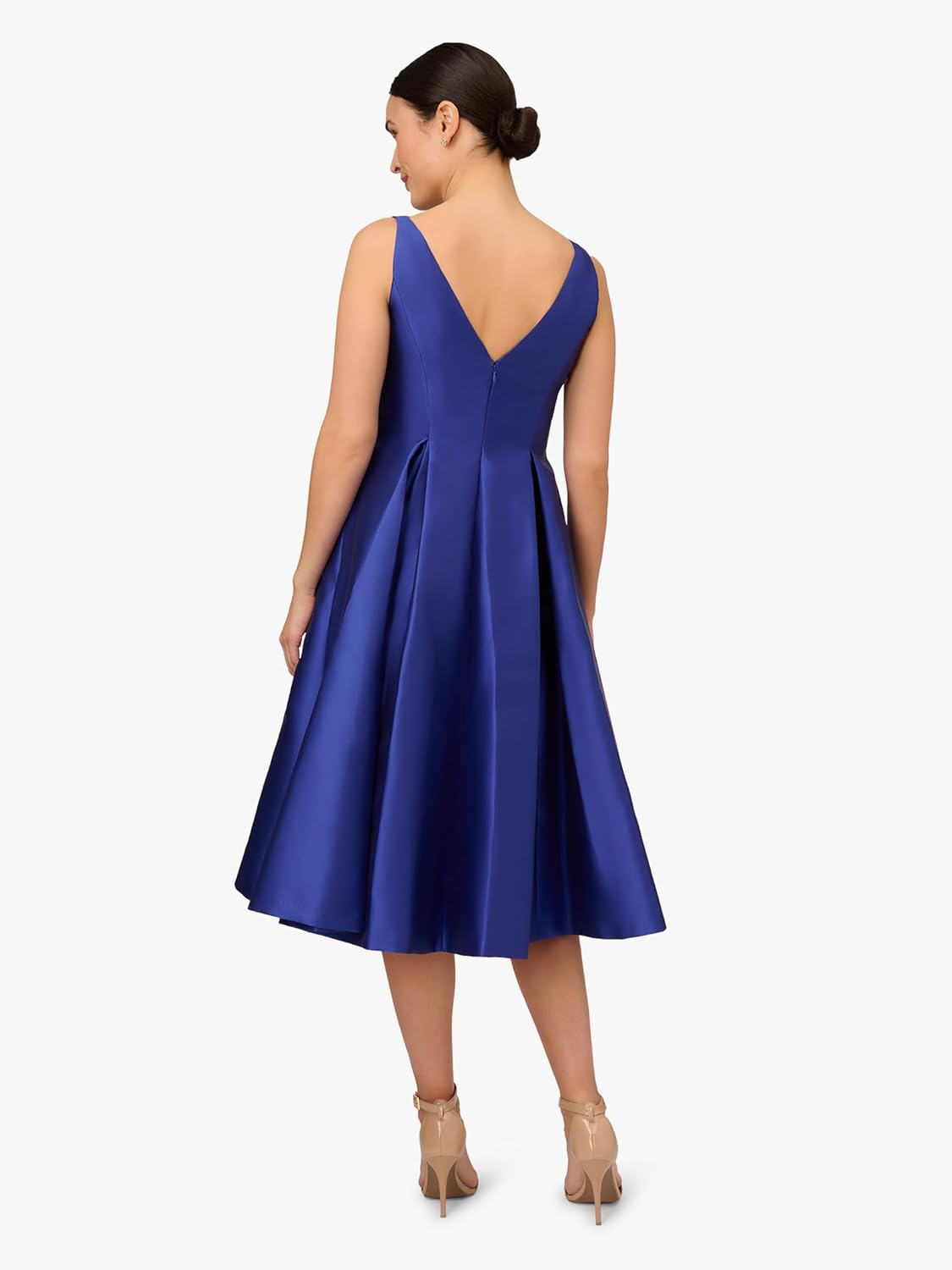 Adrianna Papell Women's Sleeveless Tea Length Dress, Neptune, 2 - Image 3