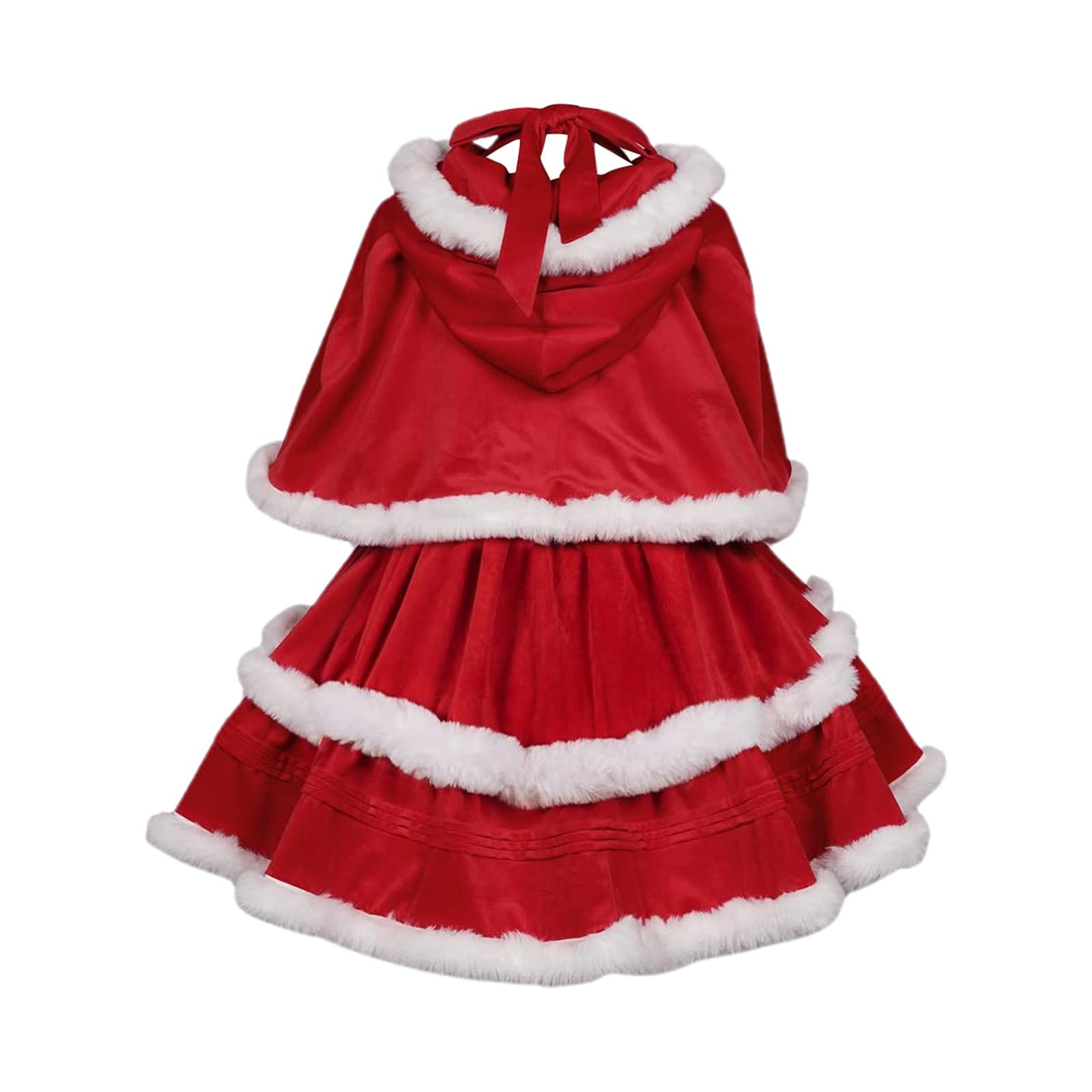 Robe Mere Noël Femme - Costume de Noel Déguisement Mère avec Cape