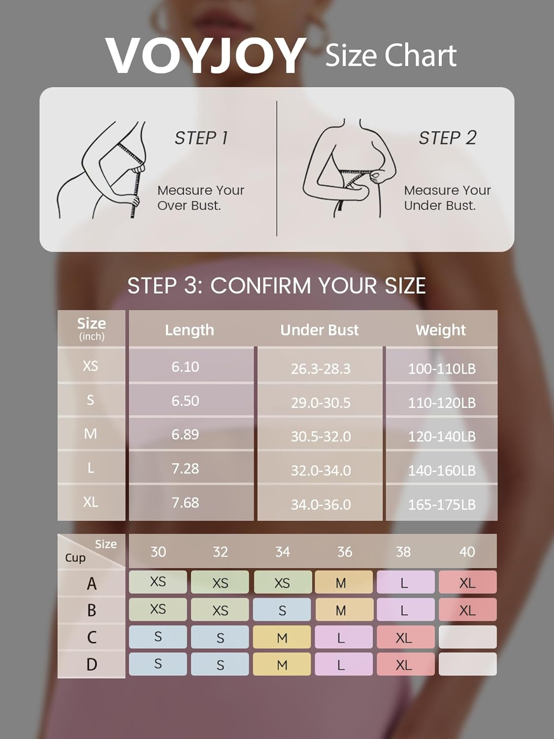 VOYJOY Women Strapless Bandeau Bra Wireless Padded Sports Bra Tube Top Seamless Stretchy Workout Bralette - Image 6