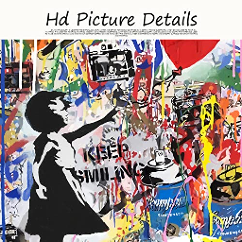 Peinture sur toile street art grand format pour habiller un mur blanc de salon 70x100cm - 5