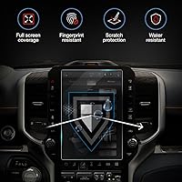 Vista 5 de Protector de pantalla de vidrio templado de 12 pulgadas para Dodge Ram 1500, 2500, 3500, 9H endurecido, antirreflejos y antiarañazos, fácil de Brillo
