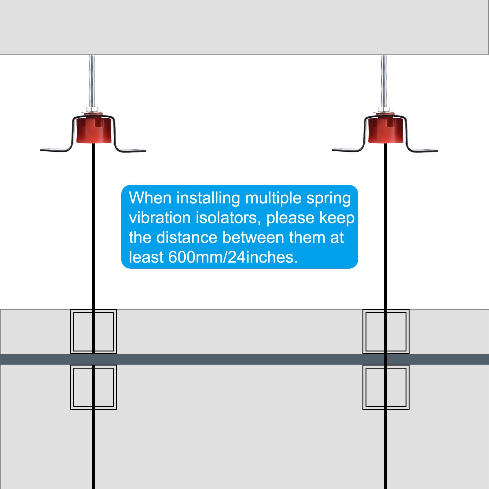 PATIKIL Isolatore di Vibrazioni a Molla con Capacità di 110lbs, 4Pz Ammortizzatori Soffitto Antivibranti con Design Del Telaio Rimovibile per Unità di Condizionamento Dell'Aria Hvac