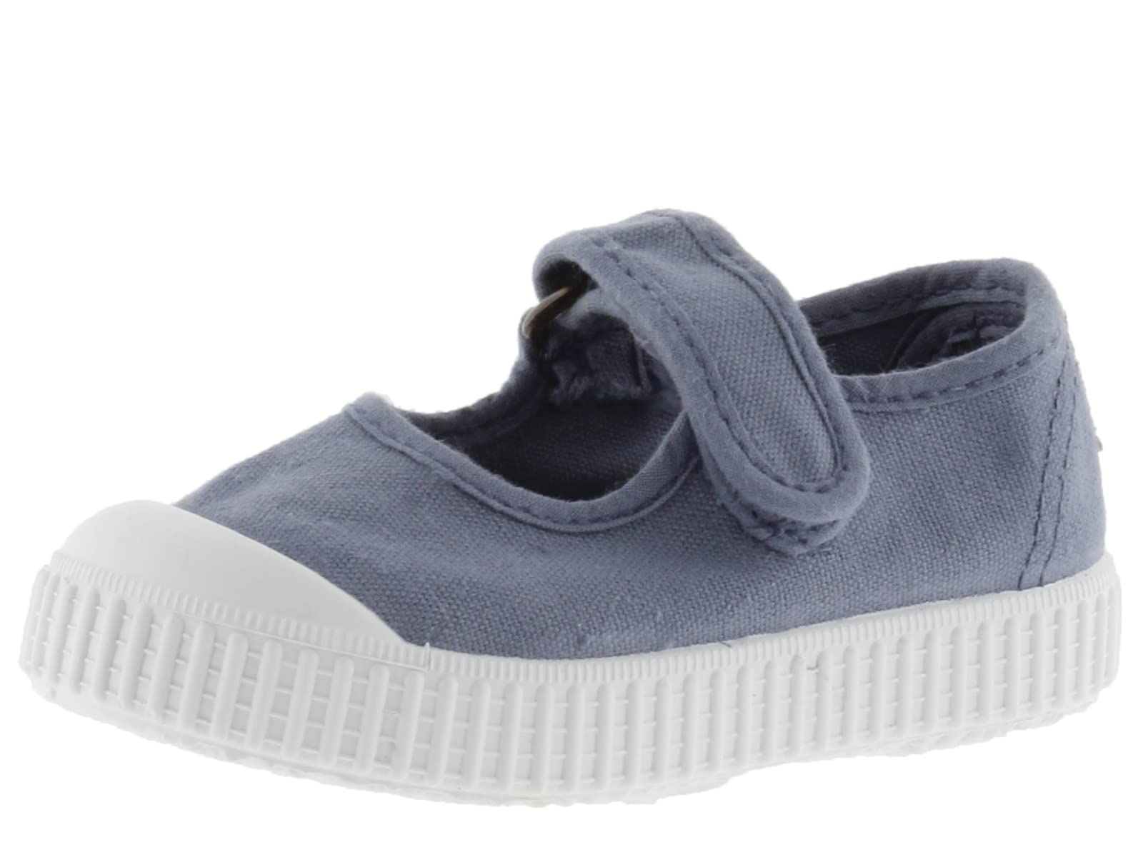 victoria Unisex 1915 Dyed Canvas Mary Janes DREC & Hook-and-Loop Strap & Reinforced Toe 136605 for Kids Azul 20