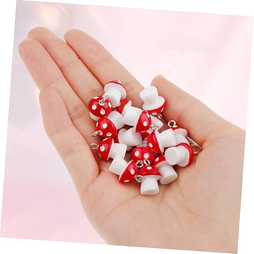 Miniatura 4 de MAGICLULU 30 piezas de dijes de hongos colgantes de joyería de hongos colgante de bricolaje para pulsera, collar y aretes