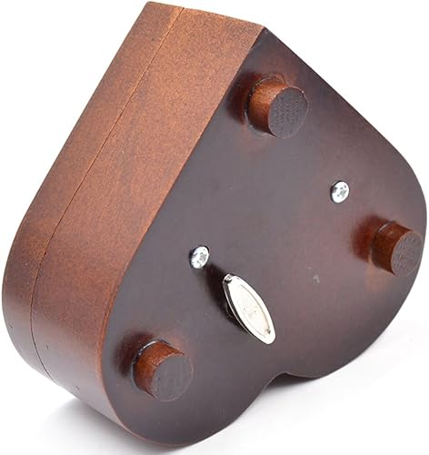 Miniatura 6 de FnLy Caja musical de madera grabada antigua, sobre el arco iris, con movimiento plateado en forma de corazón