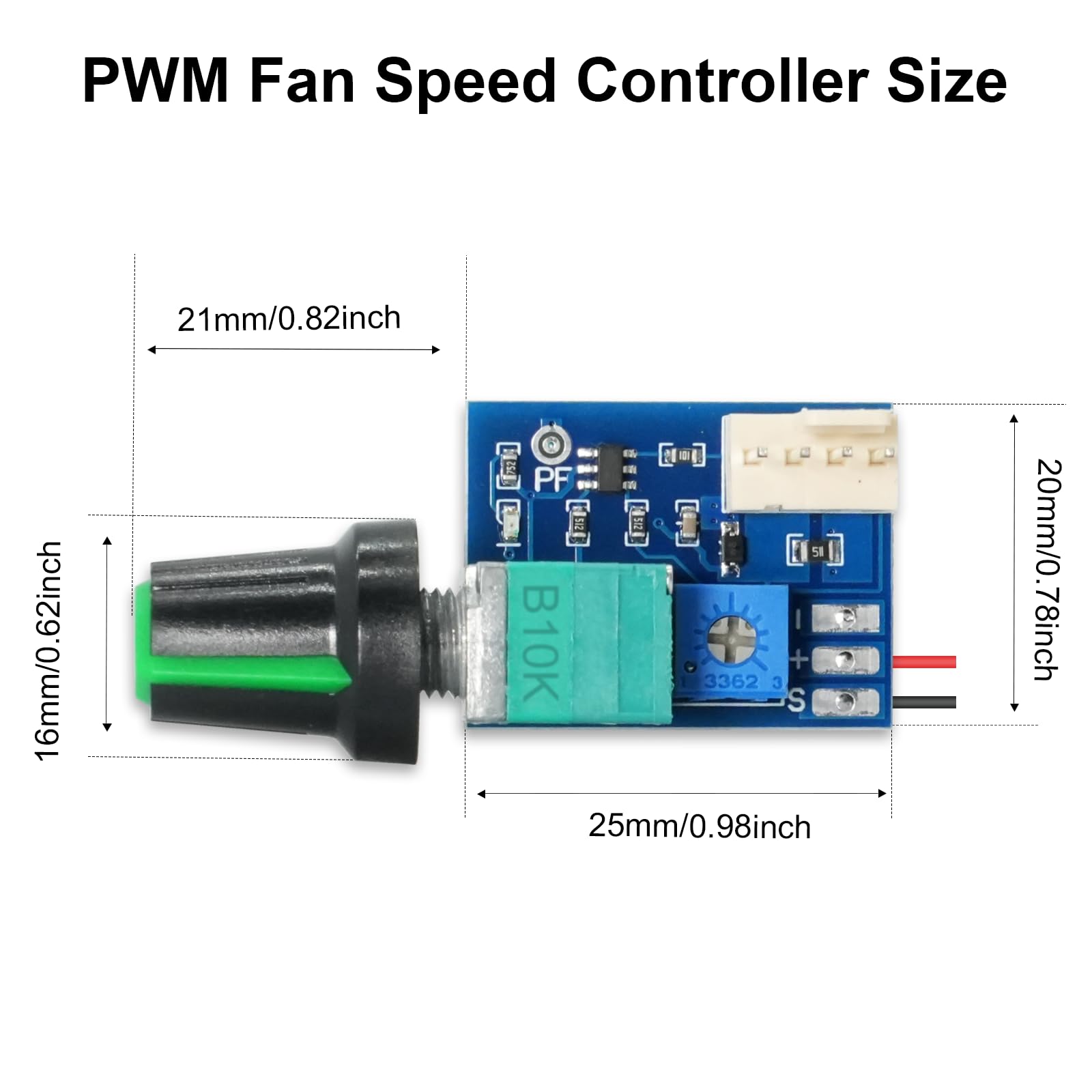 1 PCS PWM Regolatore di velocità della ventola,4Pins 1 canali fan controller PC CPU Manopola di controllo della velocità del regolatore per Il Telaio del PC del Computer（Con precablaggio）