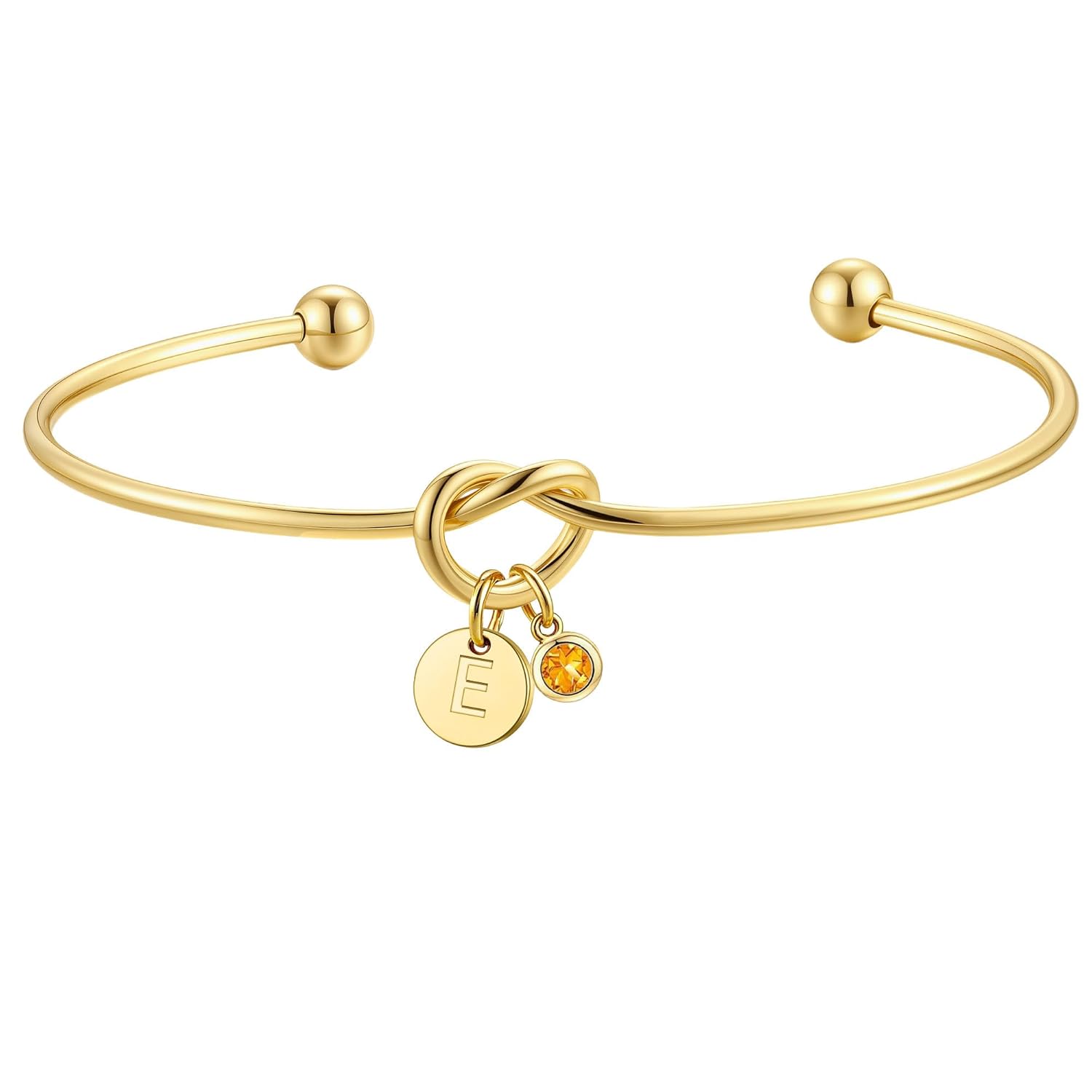 Turandoss Easter Basket Stuffers for Women Dainty 14K Gold Plated 12 Months Disc Initial A-Z Birthstone Heart Knot