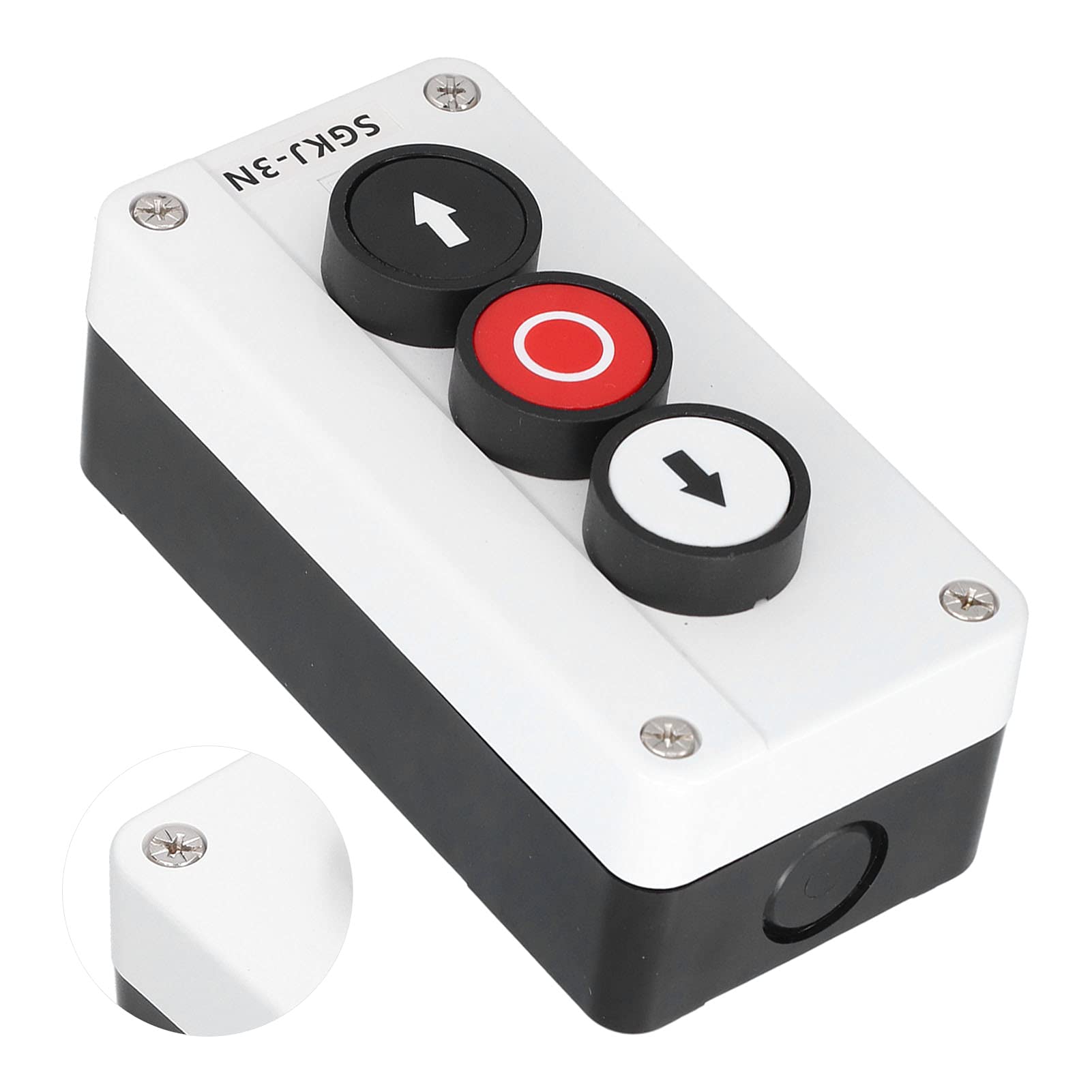 Sattie Momentary Push Button Switch Station Box, 3/4-Way, IP32 Waterproof, ABS Shell, Green/Red/Up-Down Arrows, Popular Color - Image 4