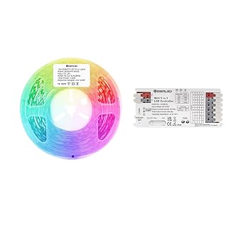 Smart 5 in 1 WiFi LED Controller with 10m 24V RGBWW LED Strip Light