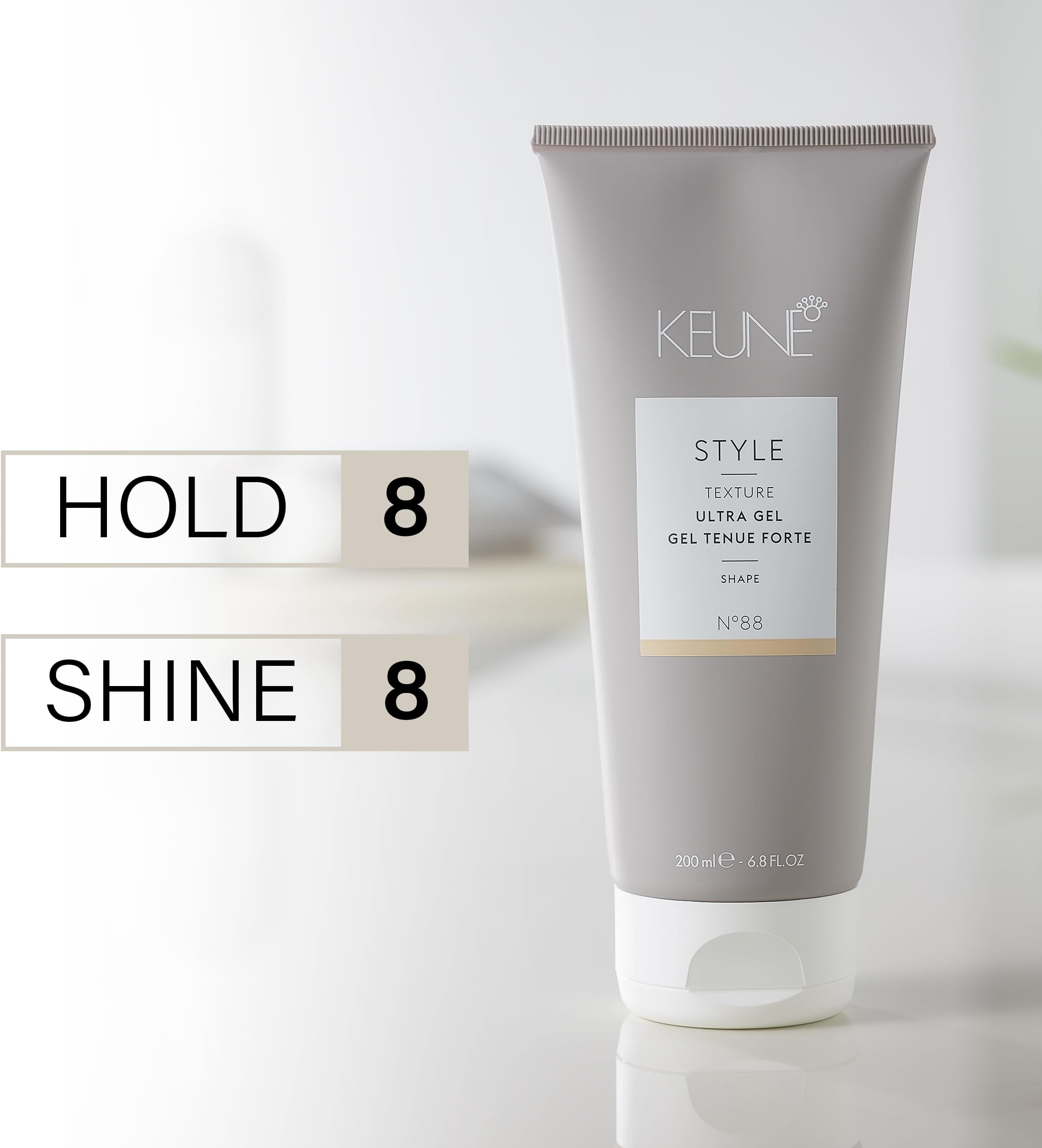 Keune Style Ultra Gel, Strong Hold & Shine Styling Gel for Wavy & Curly Hair, 6.8 Fl Oz