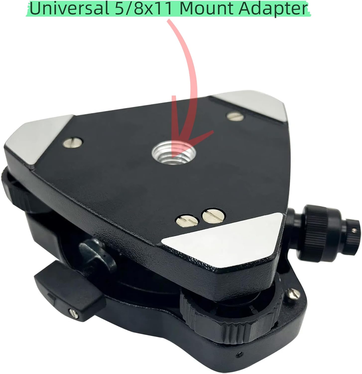 Black Tribrach Adapter with Optical Plummet Compatible with Topcon Surveying Tribrach for Tripod Mounting, GPS GNSS Prism Pole Adapter for Surveying Equipment Total Stations