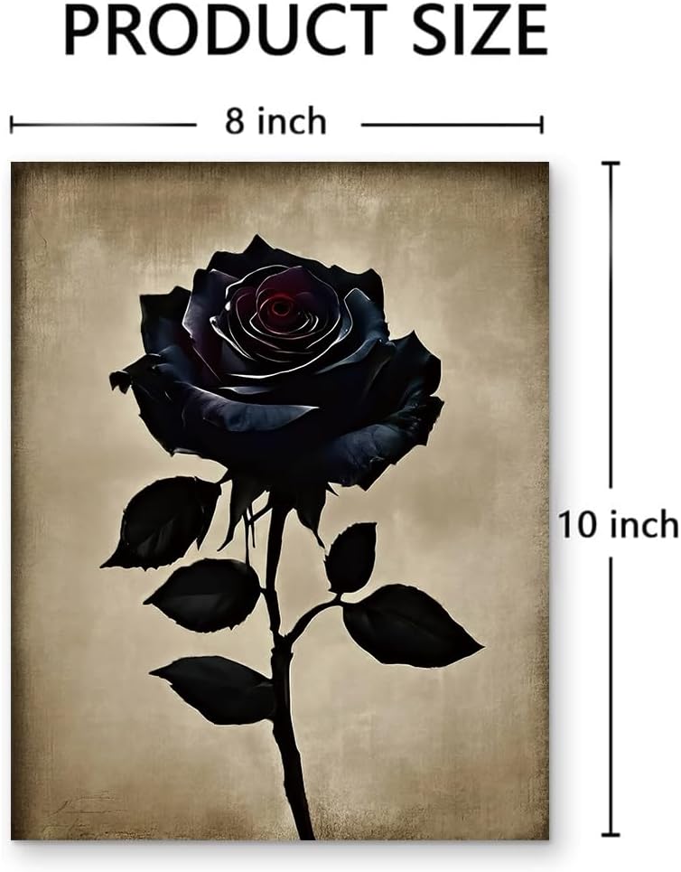ACIYQHI Dark Academia Wall Art Prints Living Room Wall Decor,Vintage Floral Aesthetic Book Posters Library Decorations Set of 4 (12x16Inch,Unframed)