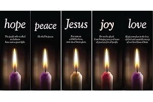 Hope Peace Joy Love and Jesus Advent Banner Set of 5