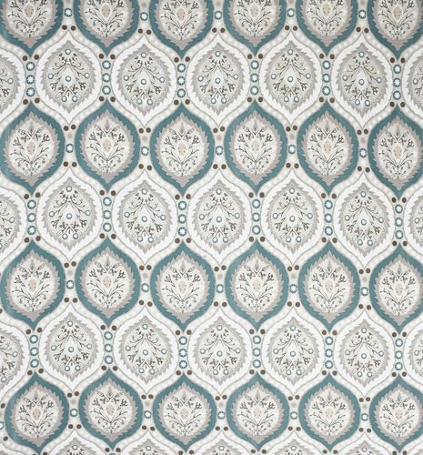 Image of COVE & HUES Cotton Diwan Set Covers |8 Pieces Diwan Cover Set|300 TC Fabric| Pure Cotton Printed Deewan Set (1 Single Bedsheet, 2 Bolster Covers, 5 Cushion Covers)|Blue White Floral|KC 07