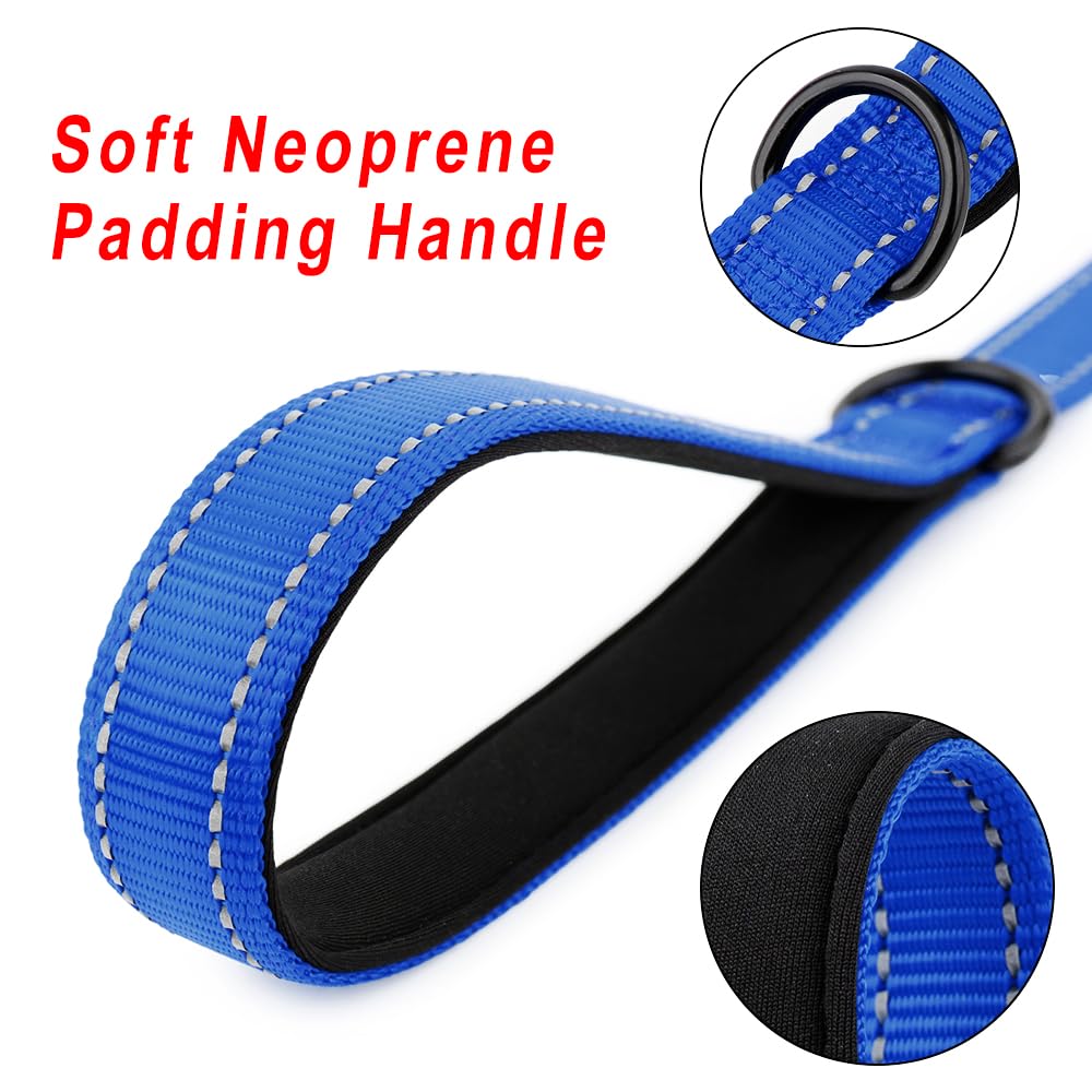 PLUTUS PET Correa corta de entrenamiento para perros con asa acolchada para perros medianos y grandes, correa de tráfico resistente de 18 pulgadas con clip de mosquetón para escalar, caminar o guiar