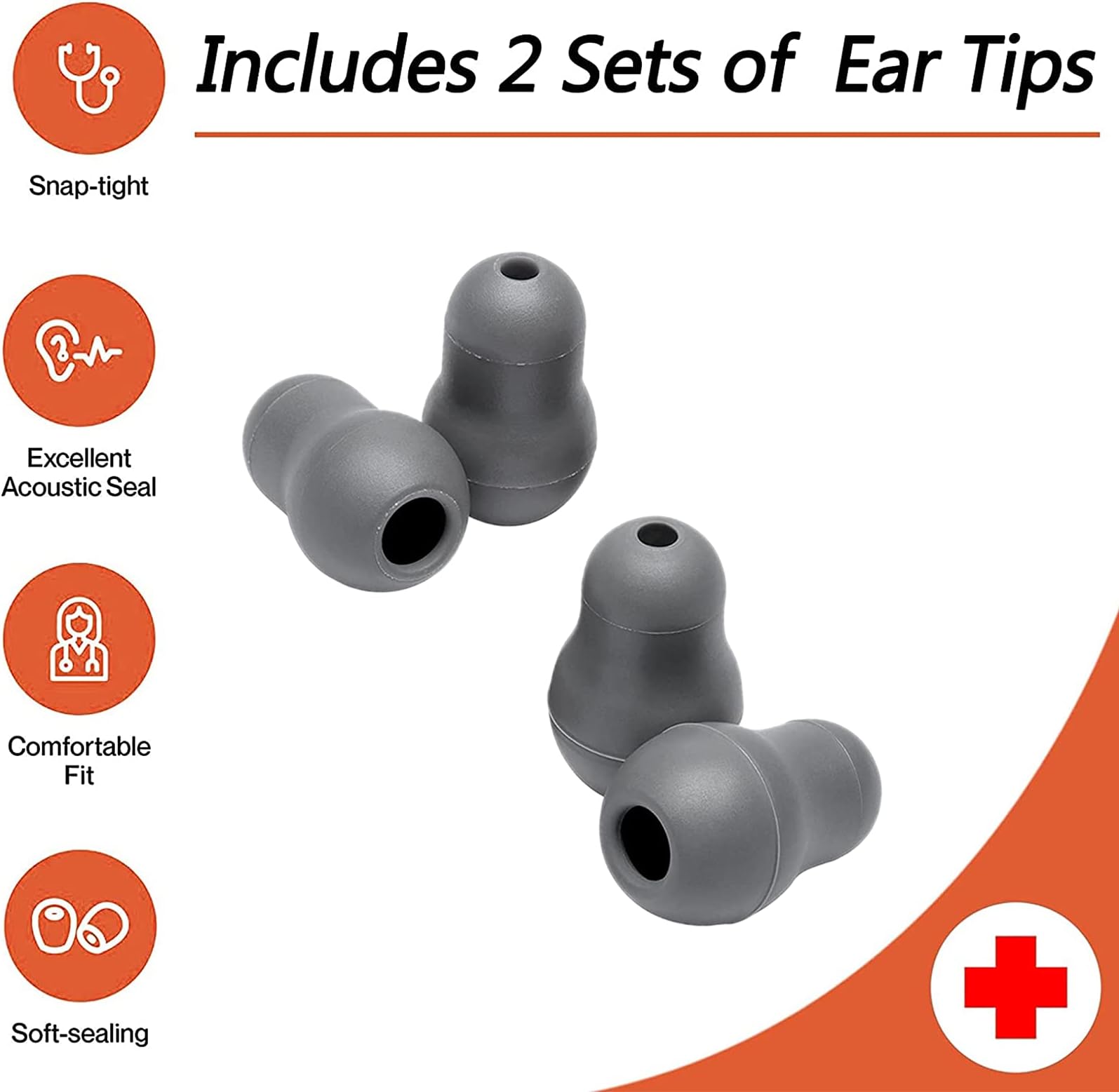 Replacement Accessories Kit Fits Classic 3 Cardiology 3 & Cardiology 4 for Littman Stethoscope Replacement Parts & Stethoscope Bell Cover Diaphragm and Eartips Earbud Replacement Parts (grey)