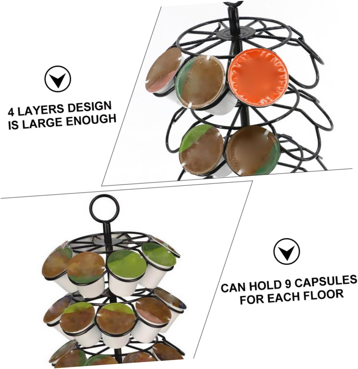 Cabilock Coffee Capsule Storage Rack Organizer Rotation Pod Holder for Coffee Accessories