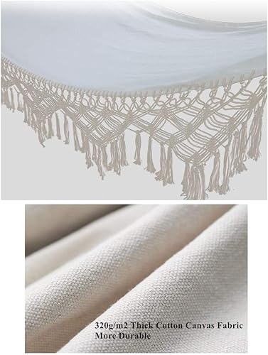 Miniatura 3 de Hamaca brasileña doble hamacas de tela suave y cómoda, lona de algodón, para colgar portátil, para dos personas, hamaca bohemia con flecos, grande