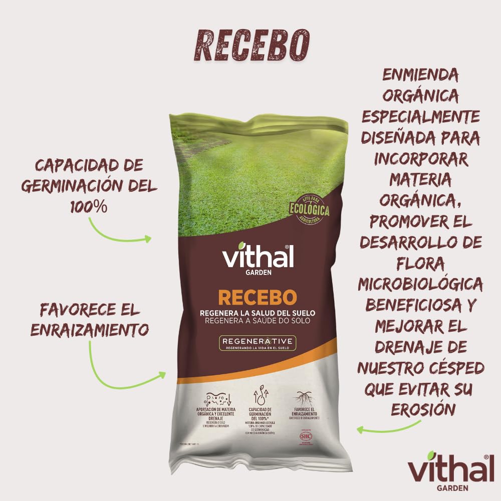 VITHAL Recebo 50 L - Enmienda Orgánica Para Incorporar Materia Orgánica, Mejorar El Drenaje Y Promover El Desarrollo De Flora Microbiológica Beneficiosa