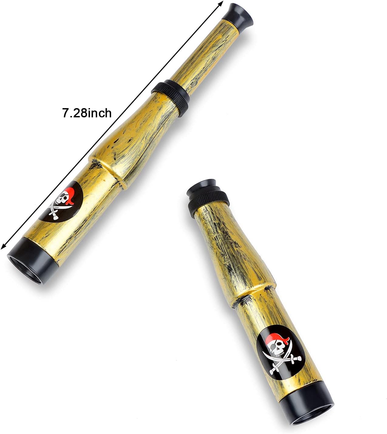 Pirate Hat with Dreadlocks Braids and Costume Accessories Set, Halloween Masquerade Accessory Set of 5 - Image 6