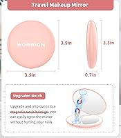 Vista 3 de Wobsion Espejo Compacto de Viaje - Aumento 1x/10x, de Mano de 2 Caras, Perfecto para Carteras y Bolsos