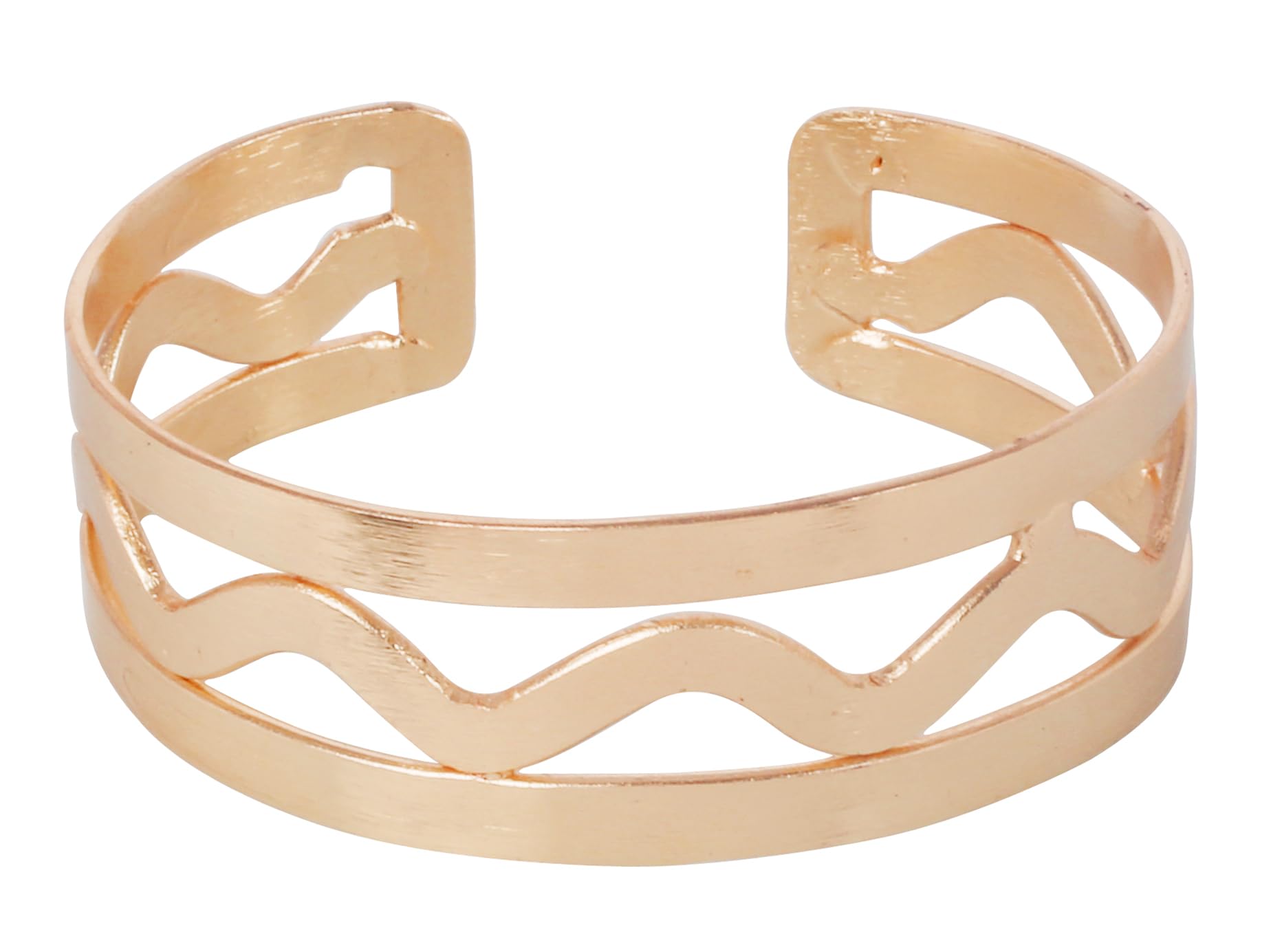 Touchstone Indian Bollywood Desire Brass Base Exotic Workmanship Free Size Cuff Bracelet in Antique Gold Or White Or Copper Tone for Women.