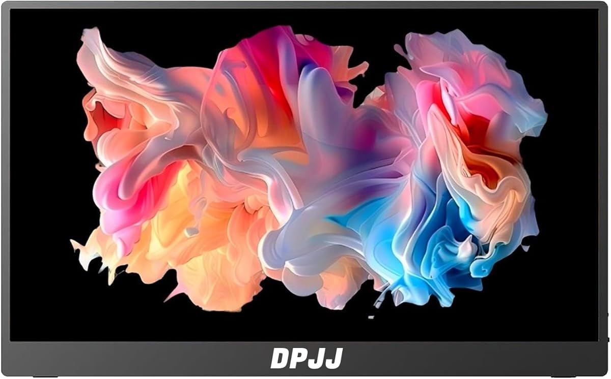 15.6" Ultra-Thin Portable Monitor with Leather Case, Zero-Frame IPS 1080P Display, USB-C Powered Travel Screen for Laptop/Phone/PS5/Gaming