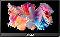 DPJJ 15.6" Ultra-Thin Portable Monitor: IPS 1080P Zero-Frame Display, USB-C/HDMI, Leather Case for Laptop, Phone, PS5 Gaming