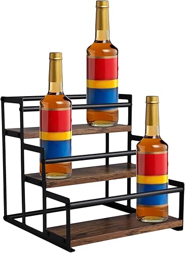 Lnrueg Organizador de jarabe de café de 3 niveles, soporte para jarabe de café para 12 botellas, estante de especias para encimera de cocina,