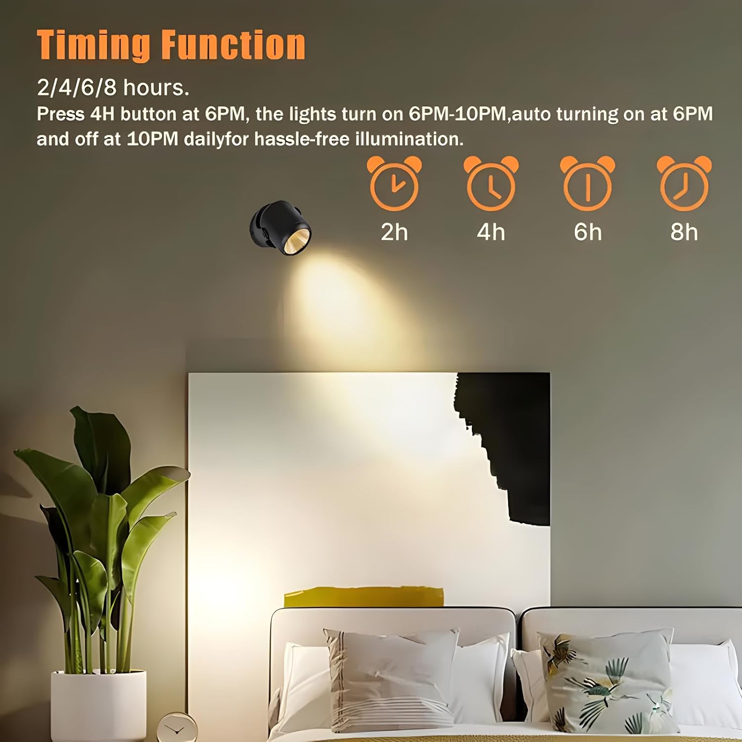 LED Spot Light Indoor 8W 2700K-6500K Adjustable White Soft Spotlight Accent Lighting 5.9 FT Cord with Switch