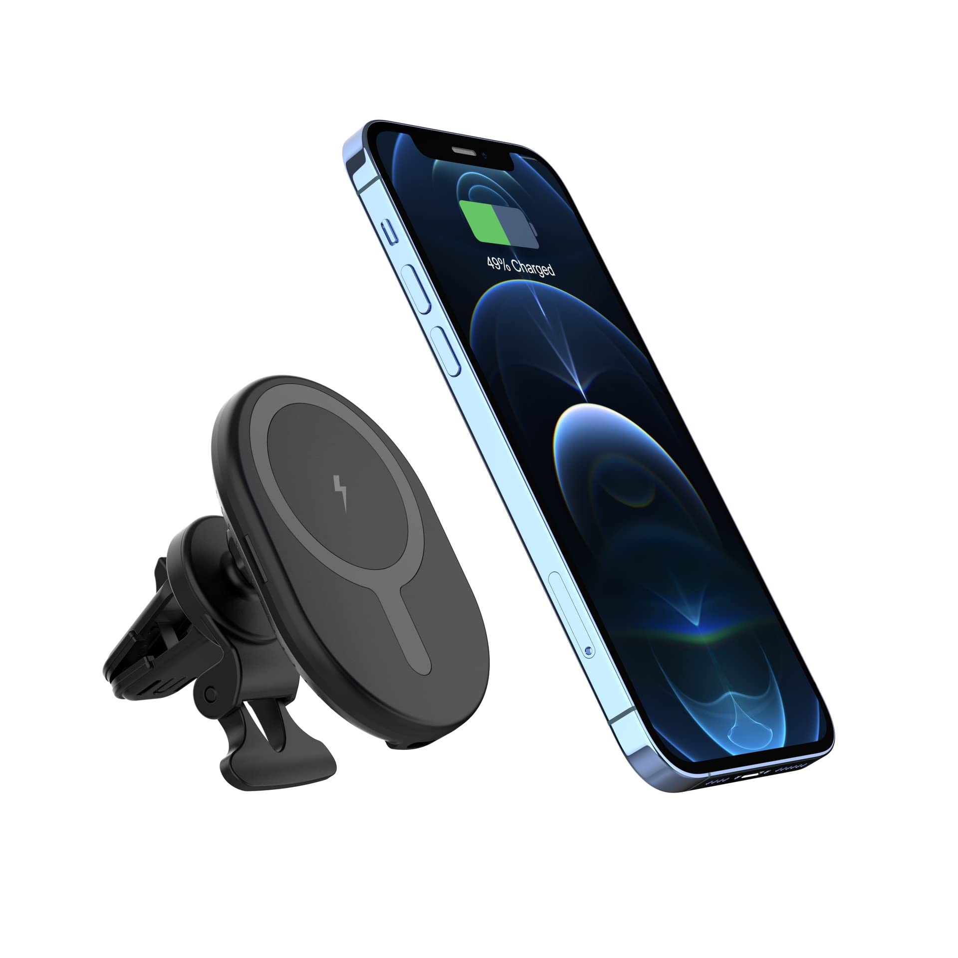 VORTEX BD8A15W magnetyczna bezprzewodowa ładowarka samochodowa do iPhone 12/12mini/12Pro/12Pro Max/13mini/13Pro/13Pro Max/14Pro/14Pro Max/15Pro/15Pro Max
