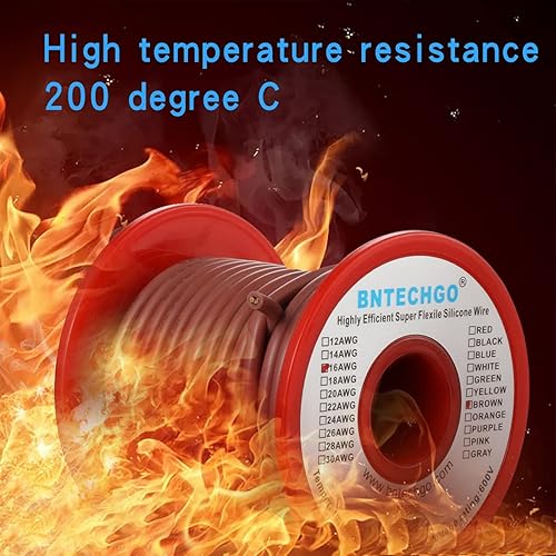 Vista 48 de Bntechgo 18 alambres de silicona suave y flexible, silicona resistente a altas temperaturas, altamente eficiente 18 AWG calibre, 150 hilos