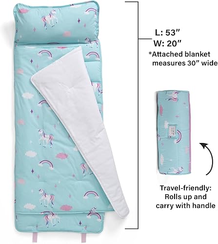 Miniatura 4 de Delta Children Tapete para siesta incluye almohada y manta para niños pequeños y niños cuenta con asa de transporte con cierre de correa y etiqueta