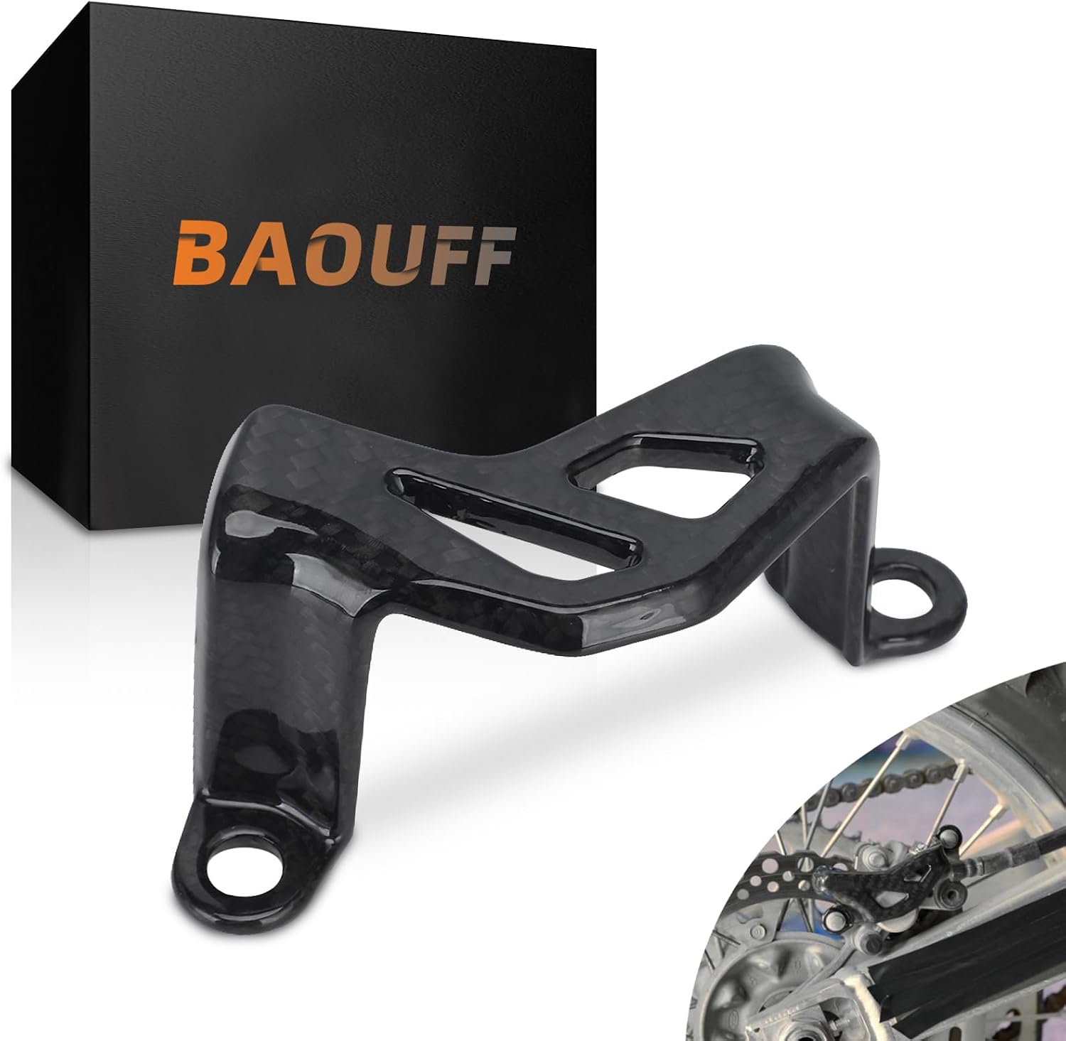 Real Carbon Fiber Caliper Guard,Dirt Bike Brake Caliper Cover Protector for KX250 2019-2024/KX450 2019-2024/KX250F 2004-2018/KX450F 2006-2018/KLX450R 2008-2018/RMZ250 2004-2006