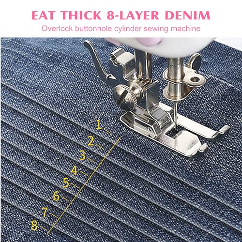 Mini Nähmaschine - 12 Stiche Elektrische Tragbare Nähmaschine mit Eingebautem LED-Licht und Fußpedal, Multifunktionsnähmaschine Haushaltsnähmaschine Doppellinien-Rückwärtsstich für Anfänger/Kinder