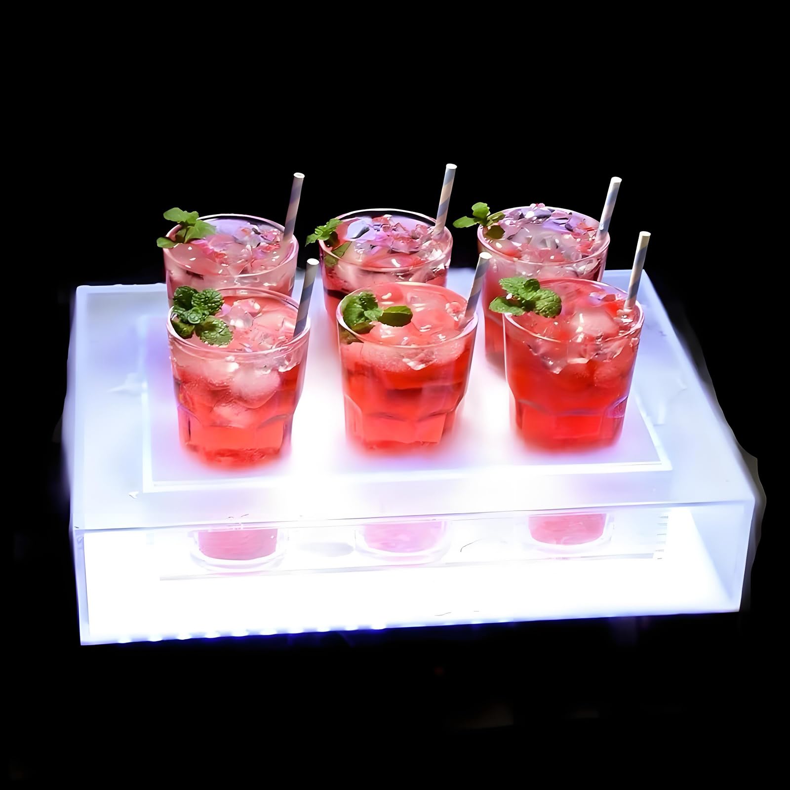 Bandeja de servir con luz led ideal para regalar a los amantes de la coctelería
