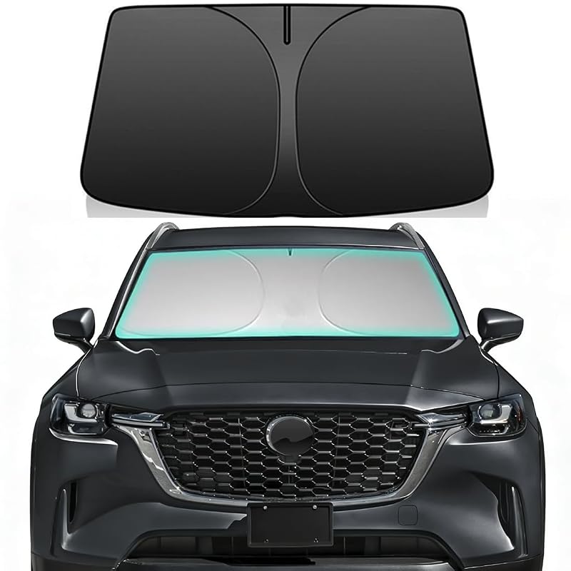 Protetor Solar para Para-brisa Mazda CX-90 2024–2026 Dobrável de 4 Camadas 240T LEIMINMAOYI