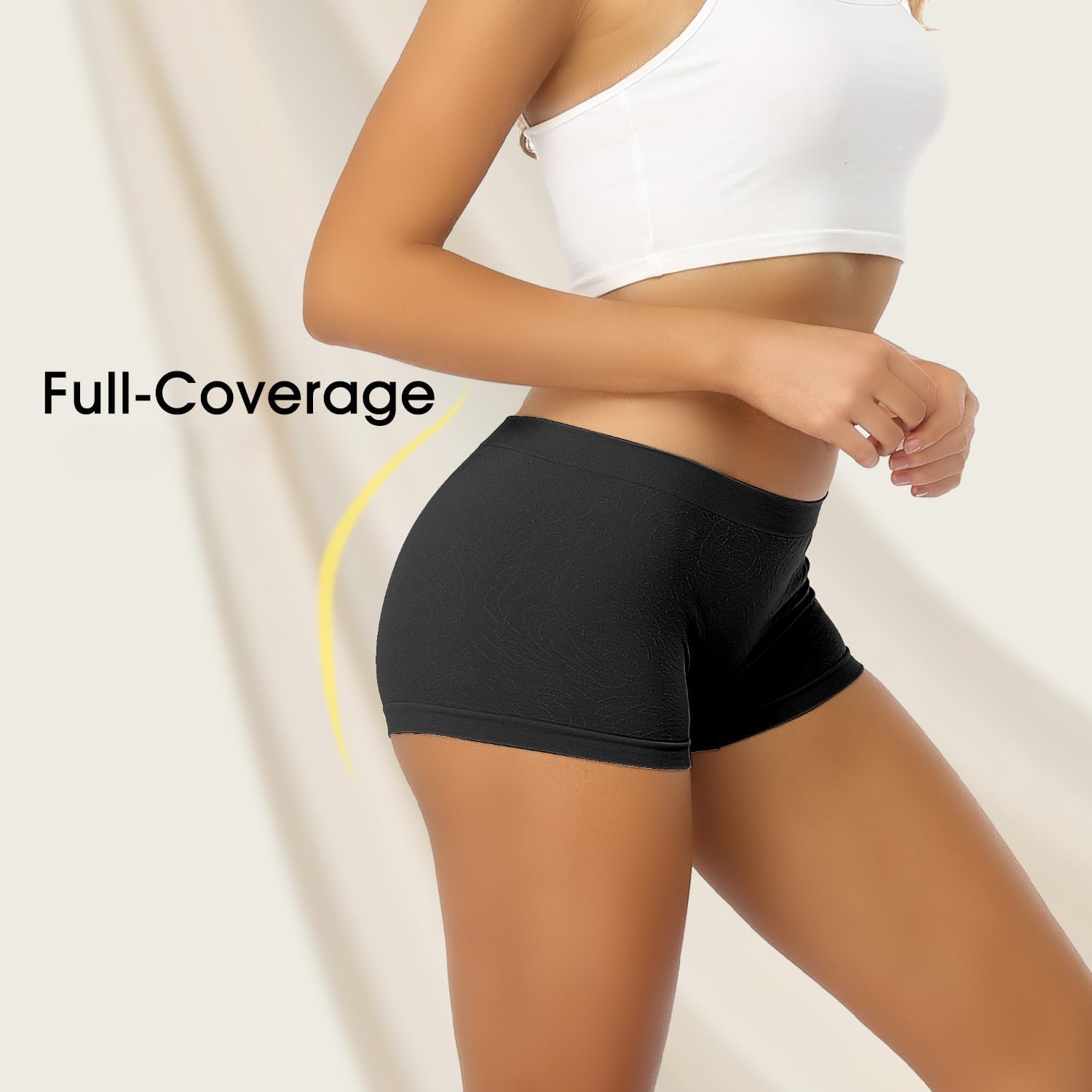 Women's Boyshort Panties Seamless Soft Boy Shorts Underwear Stretch Boxer Briefs 5 Pack - Image 3